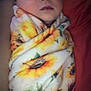 baby, sleeping, blanket, sunflower, wrapped, cozy, infant, soft, peaceful, child, face, portrait, warm, comfort, rest, clothing, person, closeup, head, cute