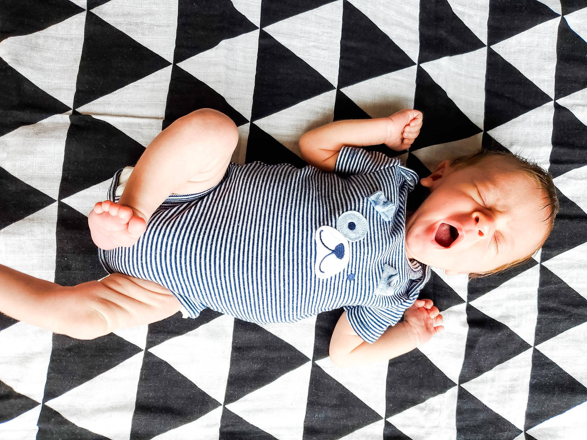 Kain joined the competition — help win amazing prizes! arm, baby, black_and_white, child, design, floor, flooring, leg, linens, pattern, person, photograph, photography, product, square, style, textile, tile, toddler