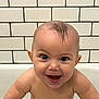 Apollo James Menton joined the competition — help win amazing prizes! baby, babylaughing, bathing, bathtub, face, happy, head, laughing, person, photography, portrait, smile, tile, tub