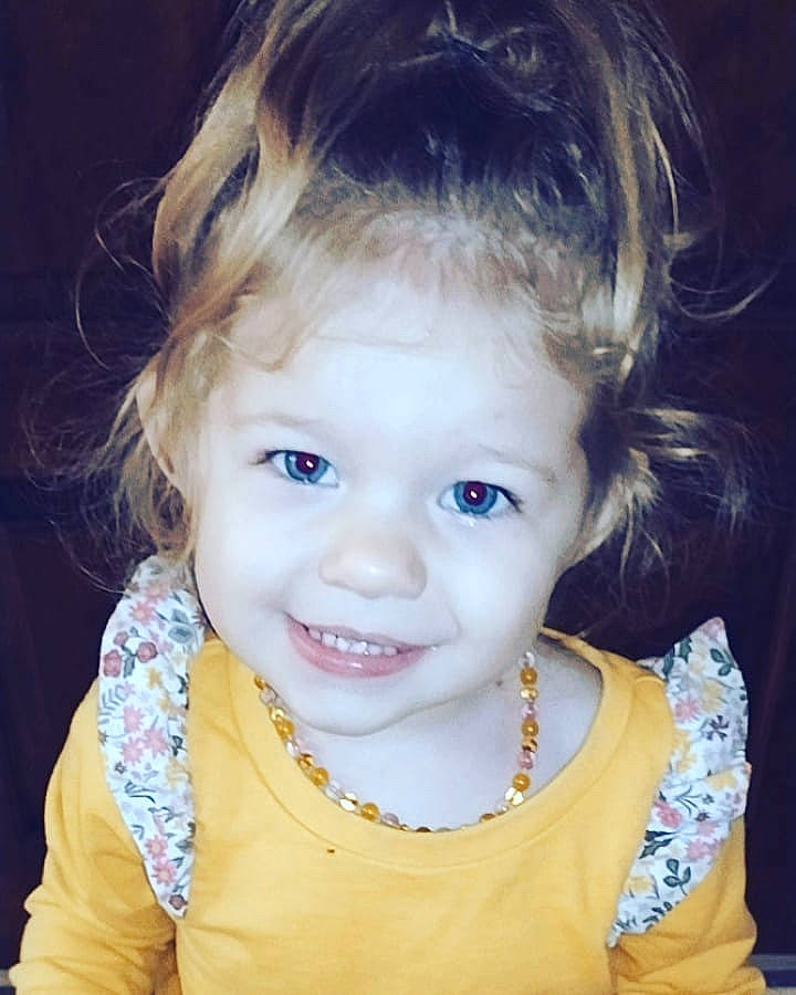 Laney is registered to the contest to win money with this photo: baby_toddler_clothing, cheek, chin, ear, eye, eyebrow, eyelash, face, forehead, hair, human_body, iris, jaw, joy, lip, mouth, nose, organ, person, product