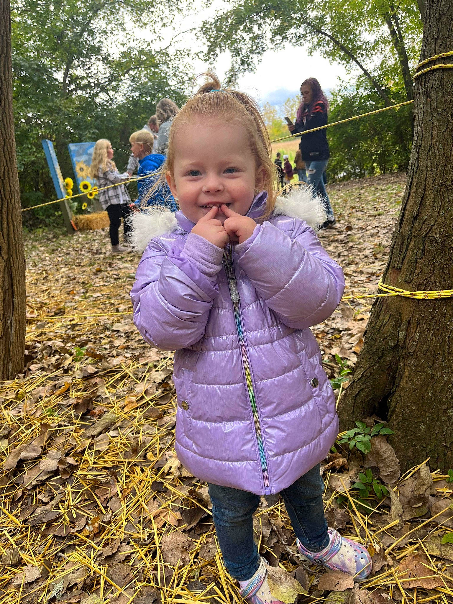 Esmae is registered to the contest to win money with this photo: baby_toddler_clothing, child, clothing, forest, fun, grass, happy, head, joy, leisure, nature, people_in_nature, person, plant, recreation, sky, soil, spring, toddler, tree