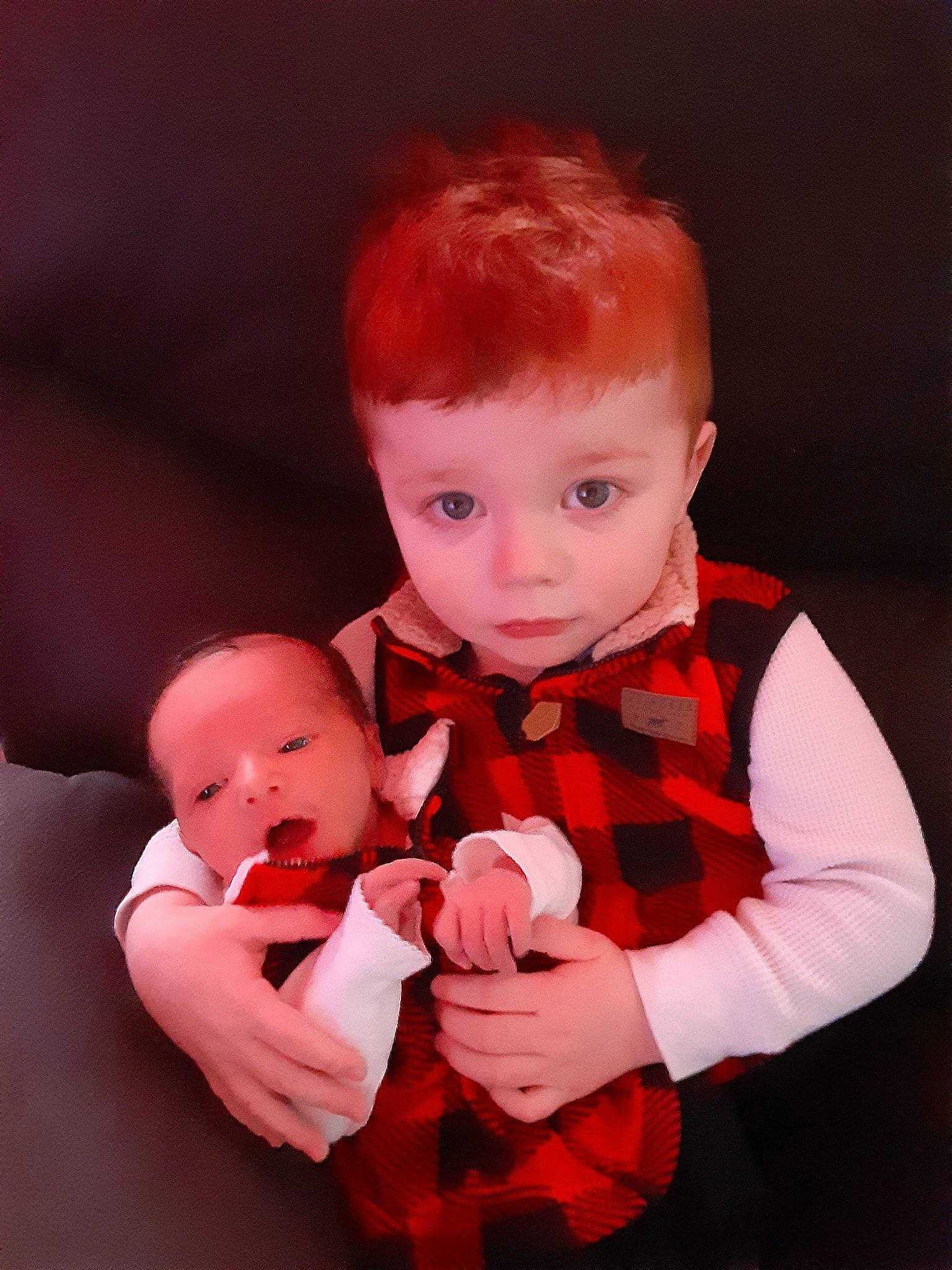 Alliyah Rae joined the competition — help win amazing prizes! baby, cheek, child, eye, face, finger, gesture, hand, lip, mouth, nose, person, photography, portrait_photography, red, sibling, skin, smile, thumb, toddler