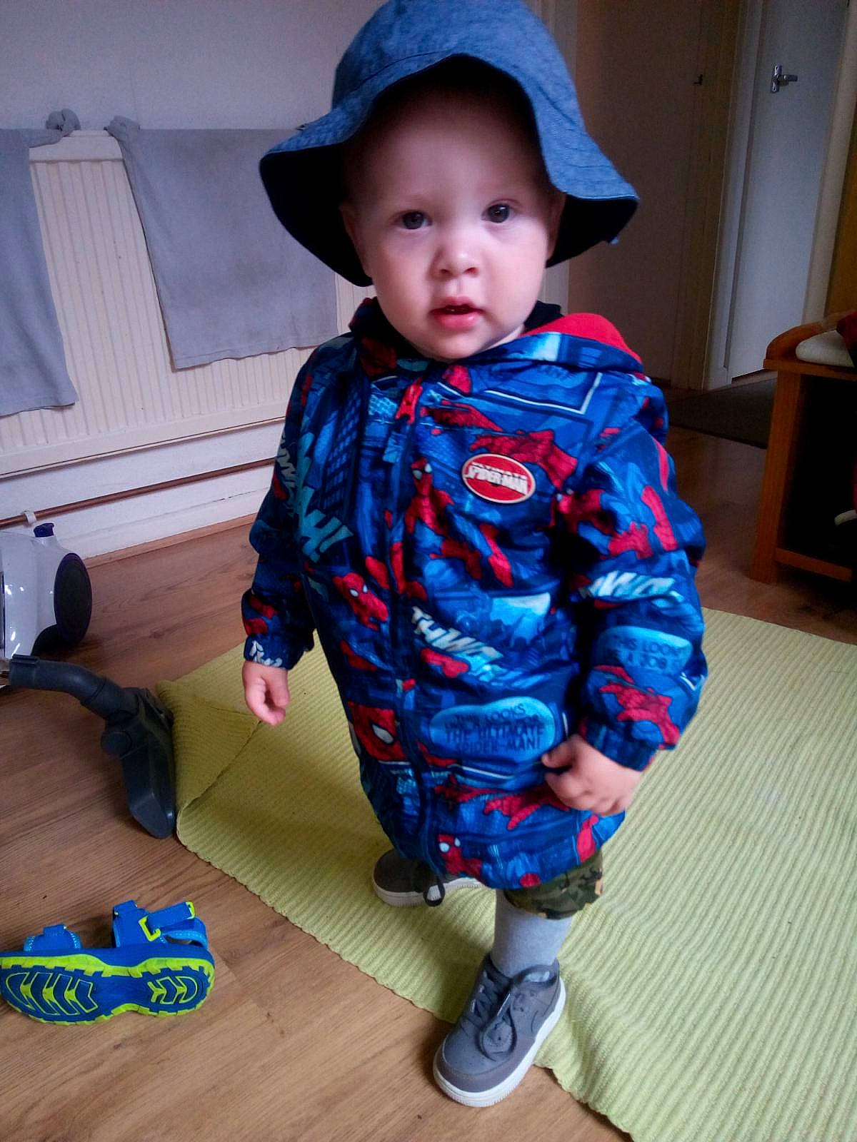 Tamas Noel Figut is registered to the contest to win money with this photo: baby, baby_toddler_clothing, child, clothing, fashion_accessory, hat, headgear, outerwear, pajamas, person, sleeve, sun_hat, toddler
