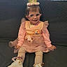 Elyana Desmettre participe au concours pour gagner de l'argent avec cette photo : birthday, celebration, child, couch, crown, curtain, cute, glasses, happy, home, indoor, party, pink_dress, sitting, smiling, sneakers, striped_tights, toddler, tutu, young_child