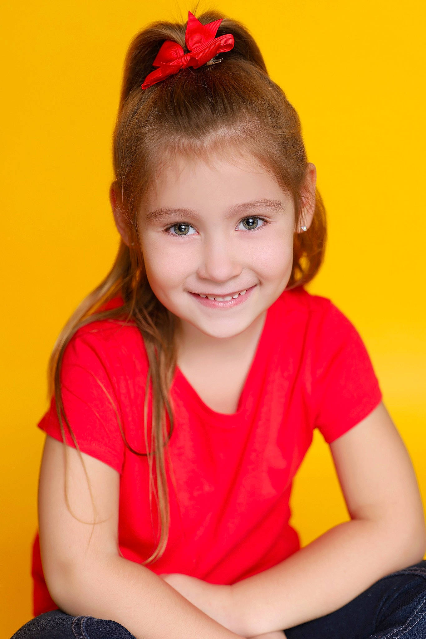 Celina joined the competition — help win amazing prizes! arm, blond, brown_hair, cheek, child, dress, eyebrow, fashion_accessory, flash_photography, happy, headpiece, iris, joy, lip, long_hair, neck, person, red, sitting, sleeve