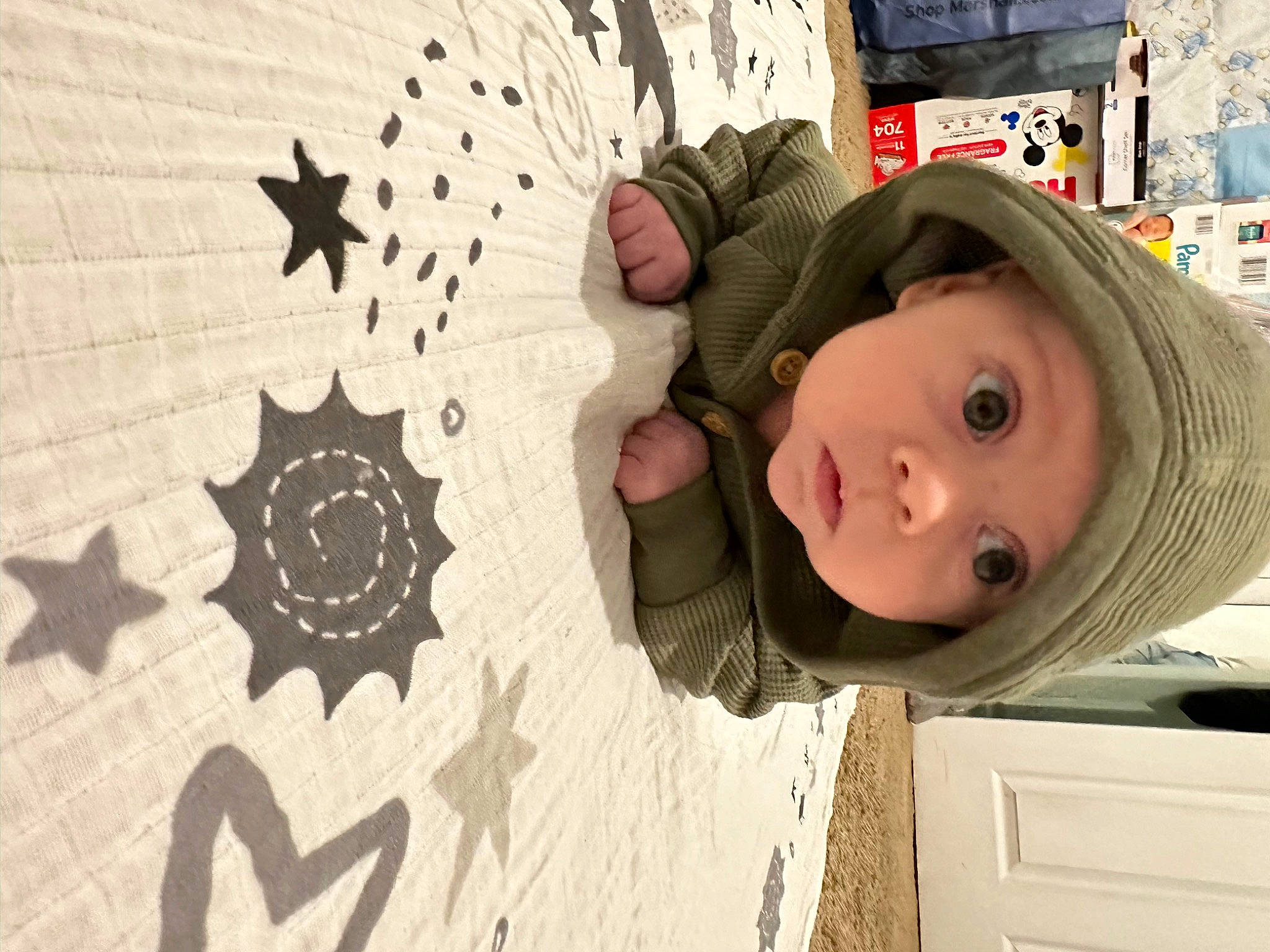 Kaius joined the competition — help win amazing prizes! art, baby, blurred, cap, child, doll, fashion_accessory, flooring, fun, fur, happy, hat, headwear, linens, pattern, person, room, sun_hat, textile, toddler