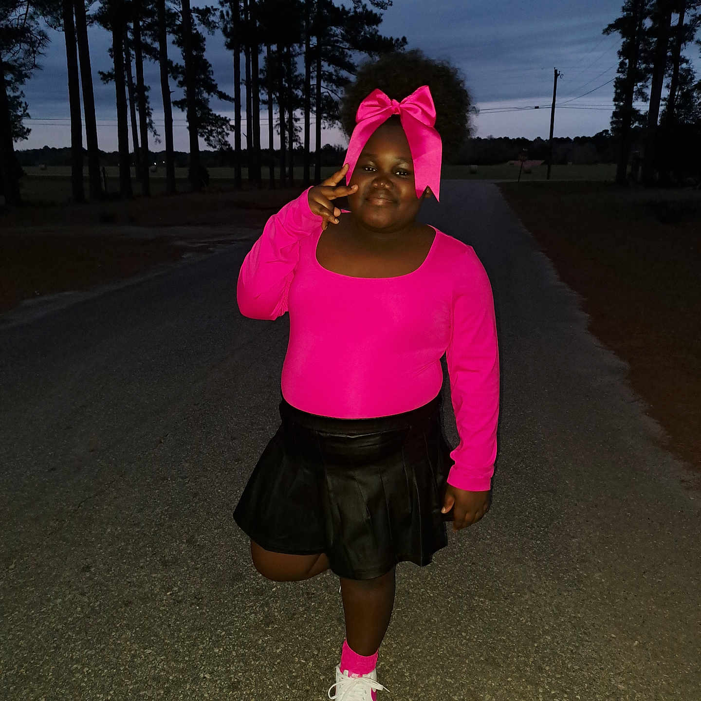 Serenity is registered to the contest to win money with this photo: child, clothing, face, female, footwear, girl, hat, head, longsleeve, miniskirt, person, photography, plant, portrait, shoe, skirt, sleeve, tree, utilitypole, vegetation