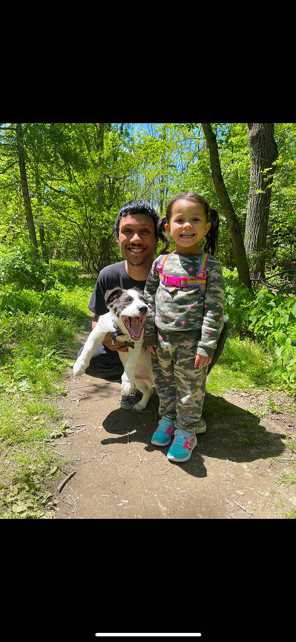 Alexandria joined the competition — help win amazing prizes! adventure, carnivore, companion_dog, dog_breed, fawn, forest, grass, happy, joy, jungle, leisure, natural_landscape, people_in_nature, person, plant, recreation, smile, toddler, trail, tree