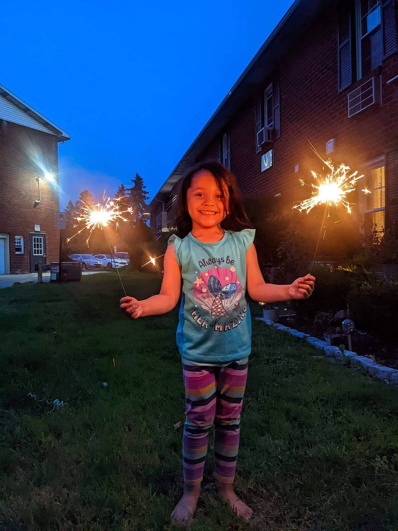 Alexandria is registered to the contest to win money with this photo: darkness, electric_blue, flash_photography, fun, grass, happy, house, joy, leaf, leisure, magenta, midnight, people_in_nature, person, plant, sky, smile, summer, tints_and_shades, travel