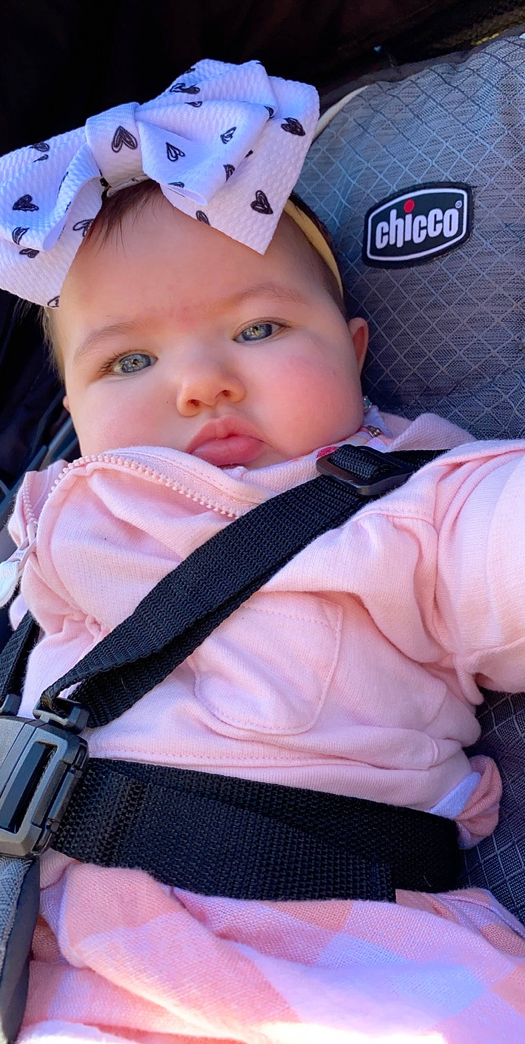 Georgia joined the competition — help win amazing prizes! baby, baby_carriage, baby_products, cheek, child, eye, face, head, headgear, person, photography, pink, product, skin, toddler