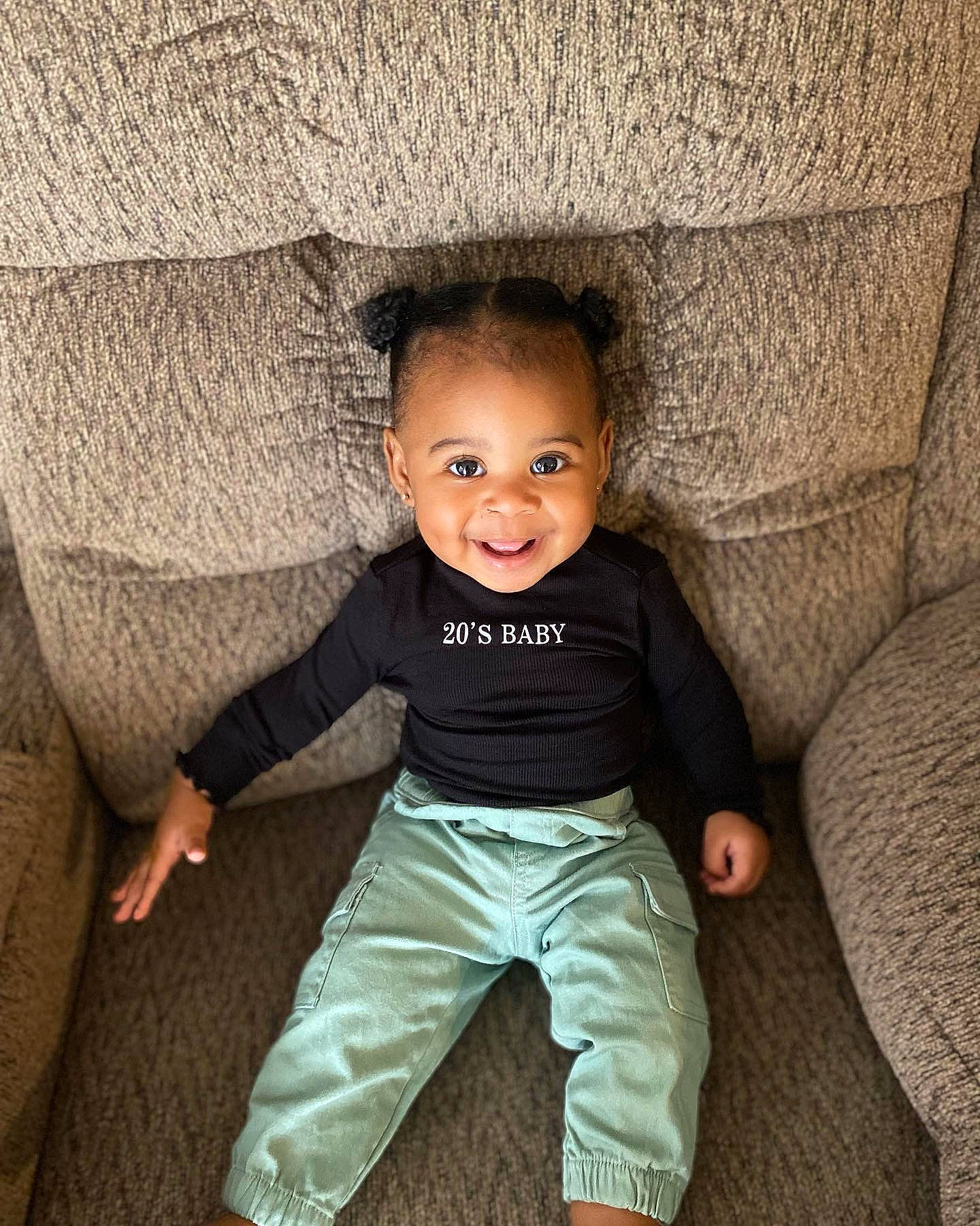 Ahziyah joined the competition — help win amazing prizes! arm, baby_toddler_clothing, cheek, chin, comfort, eye, face, facial_expression, finger, flash_photography, happy, head, human, joy, leg, nose, person, skin, sleeve, smile