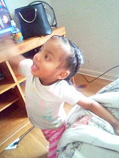 Ganiya joined the competition — help win amazing prizes! baby, cheek, child, ear, person, play, smile, thumb, toddler