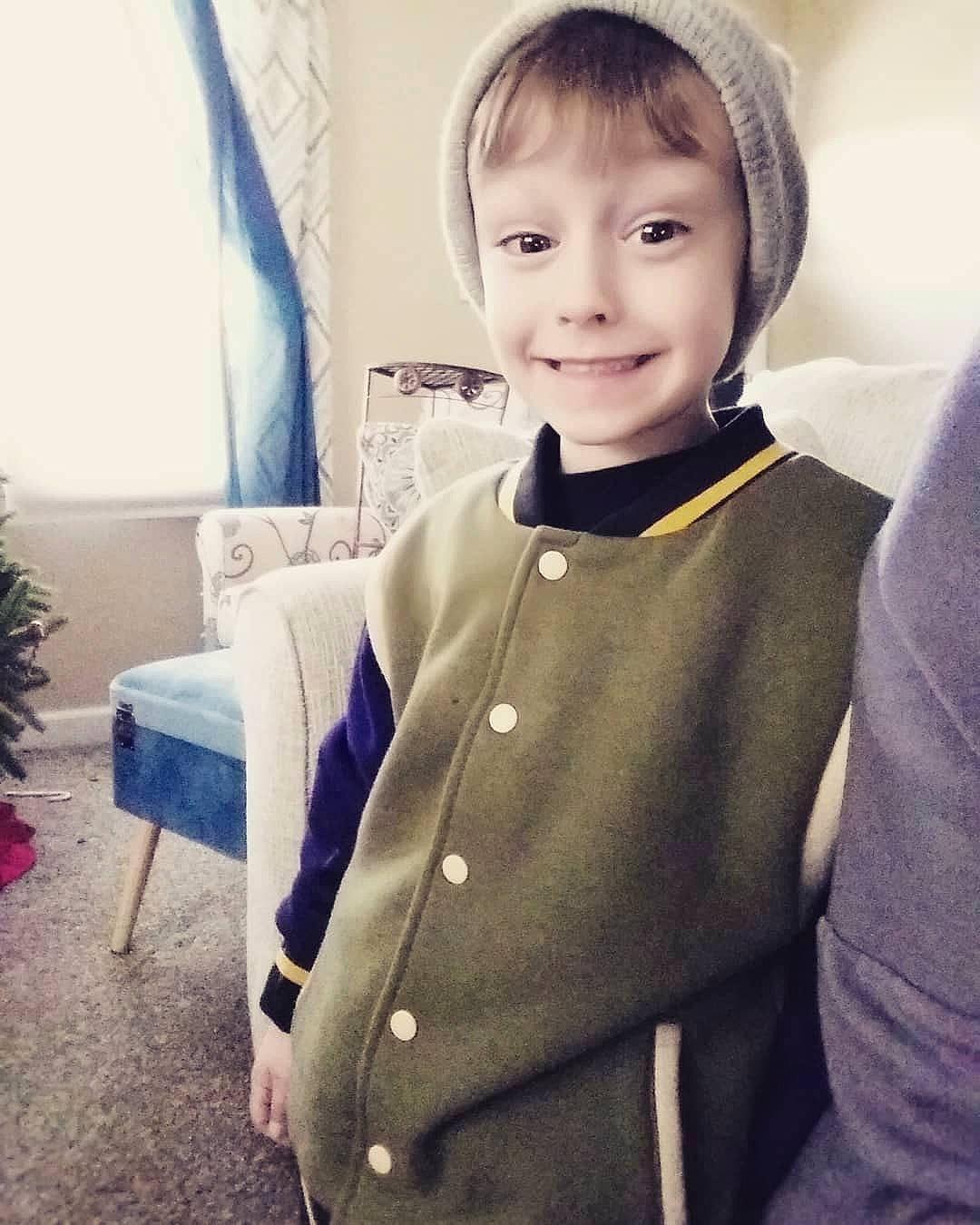 Ayden joined the competition — help win amazing prizes! boy, child, cool, day, girl, joy, neck, outerwear, person, product, skin, sleeve, smile, sweater, textile, toddler, top