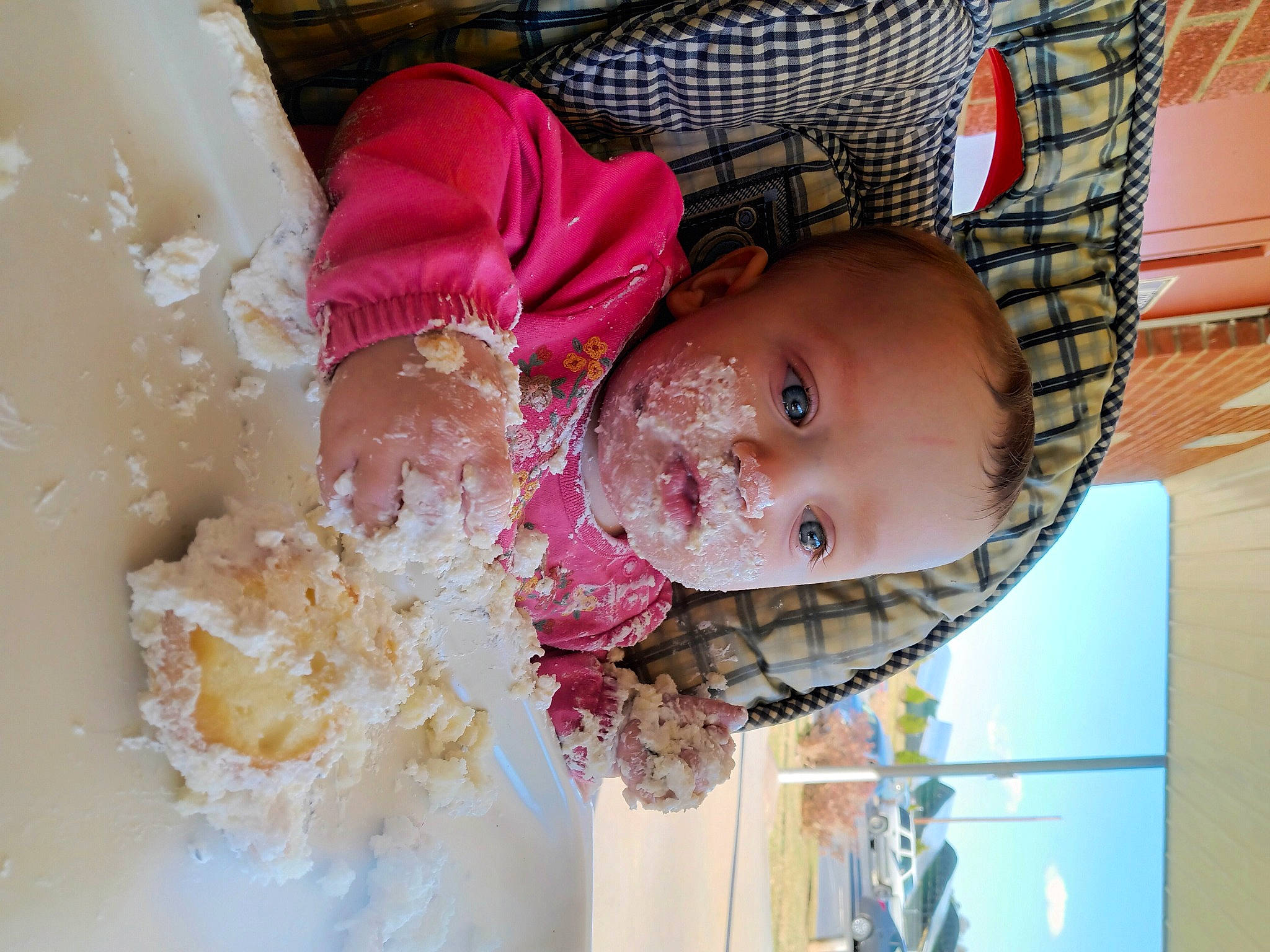 Sayla is registered to the contest to win money with this photo: baby, baby_products, baby_toddler_clothing, child, dress, embellishment, event, eye, face, facial_expression, fun, happy, hat, nose, person, pink, room, skin, smile, textile