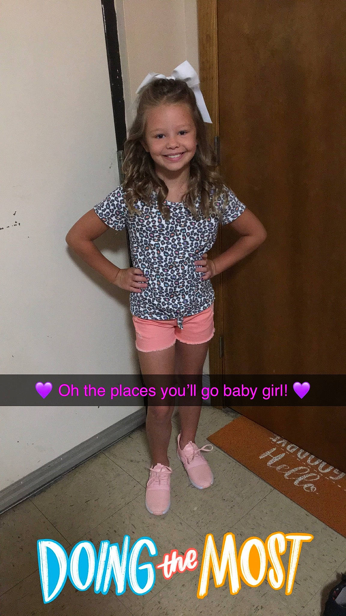 Tana joined the competition — help win amazing prizes! beauty, clothing, face, facial_expression, flash_photography, fun, hair, happy, human_body, joy, knee, leg, magenta, person, pink, skin, sleeve, smile, standing, t_shirt