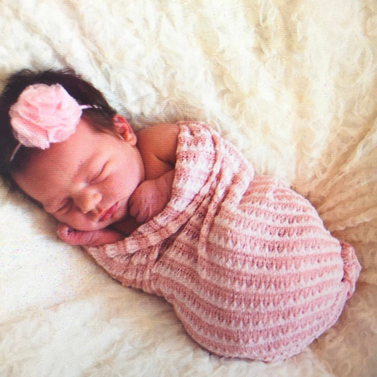 Ava Rose joined the competition — help win amazing prizes! blanket, child, crochet, hair_accessory, headgear, infant, knitting, pink, product, sleep, textile, toddler, wool, woolen