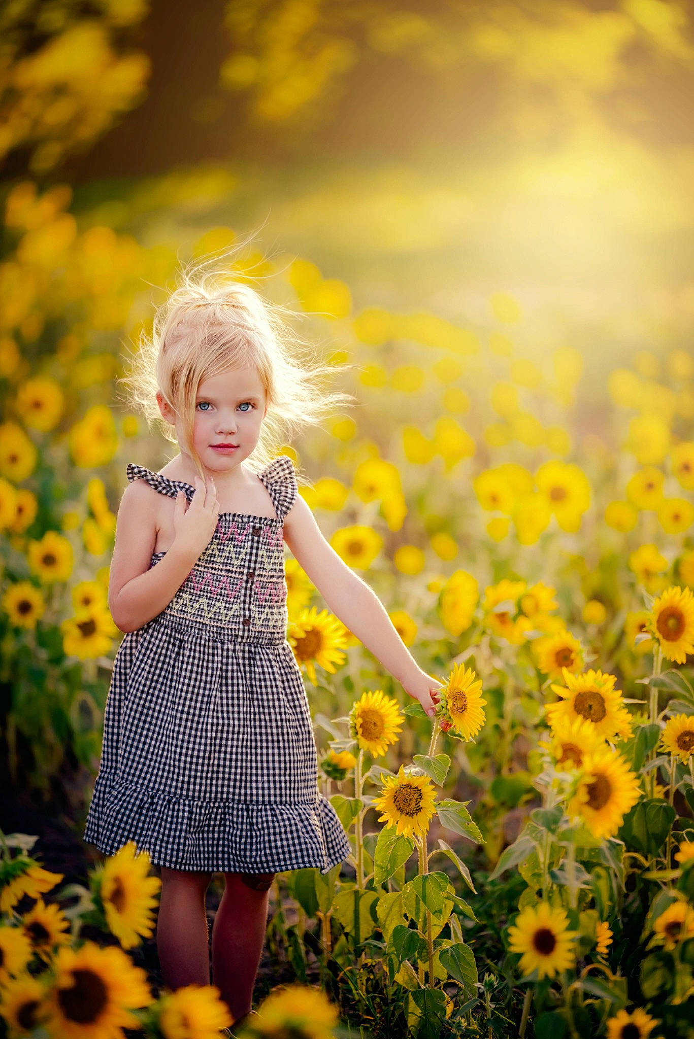 Oaklynn is registered to the contest to win money with this photo: dress, fawn, flash_photography, flower, grass, grass_family, grassland, hair, happy, leaf, meadow, morning, natural_environment, people_in_nature, person, petal, plant, summer, sunlight, toddler