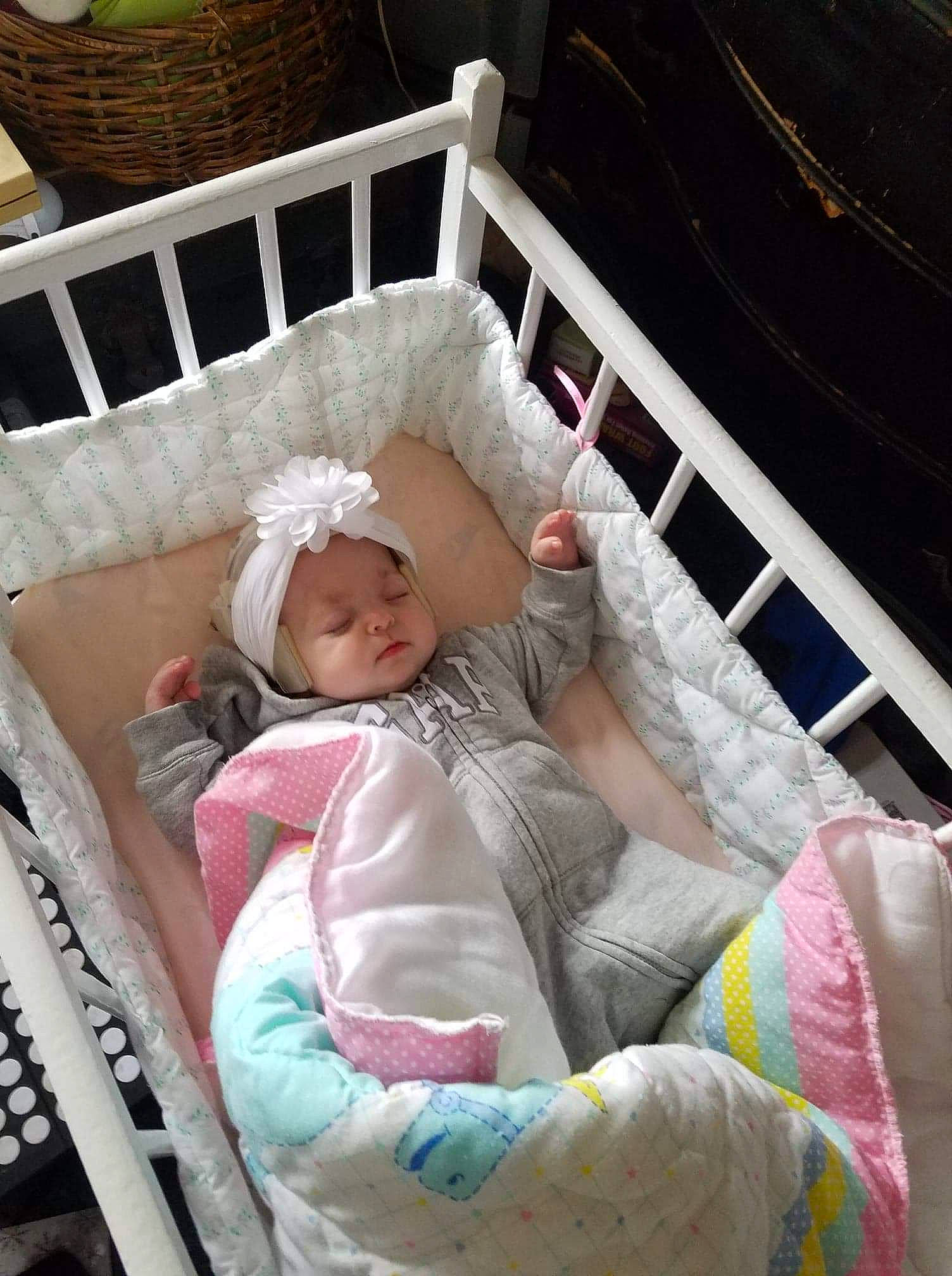 Kaelynn joined the competition — help win amazing prizes! baby, baby_products, baby_safety, bed, child, furniture, infant_bed, person, pink, product, toddler