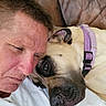 Tiny is registered to the contest to win money with this photo: affection, animal, bond, casual, closeup, collar, comfort, couch, cuddle, dog, friendship, head, human, indoor, leather, man, pet, portrait, relaxation, resting