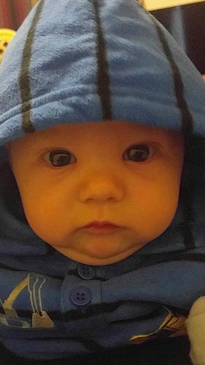 Jaxston is registered to the contest to win money with this photo: baby, cheek, child, close_up, eye, face, forehead, head, headgear, headwear, lip, nose, person, skin, smile, toddler