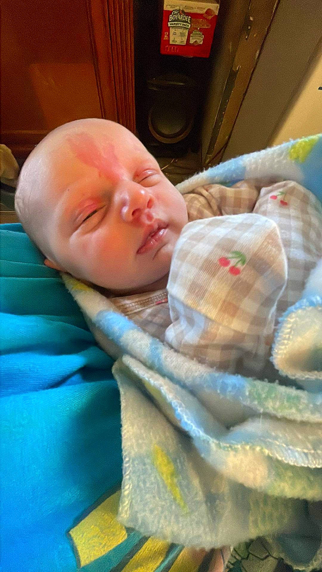 Aubrey joined the competition — help win amazing prizes! baby, baby_safety, baby_sleeping, baby_toddler_clothing, bedtime, cheek, child, comfort, home_appliance, linens, nap, person, room, service, sitting, skin, sleep, thumb, toddler