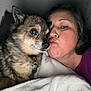 Ellie Fox Yelverton joined the competition — help win amazing prizes! affection, animal, blanket, closeup, collar, cozy, dark_background, dog, expression, face, fur, human, indoor, love, nose_ring, pet, portrait, resting, snuggle, woman