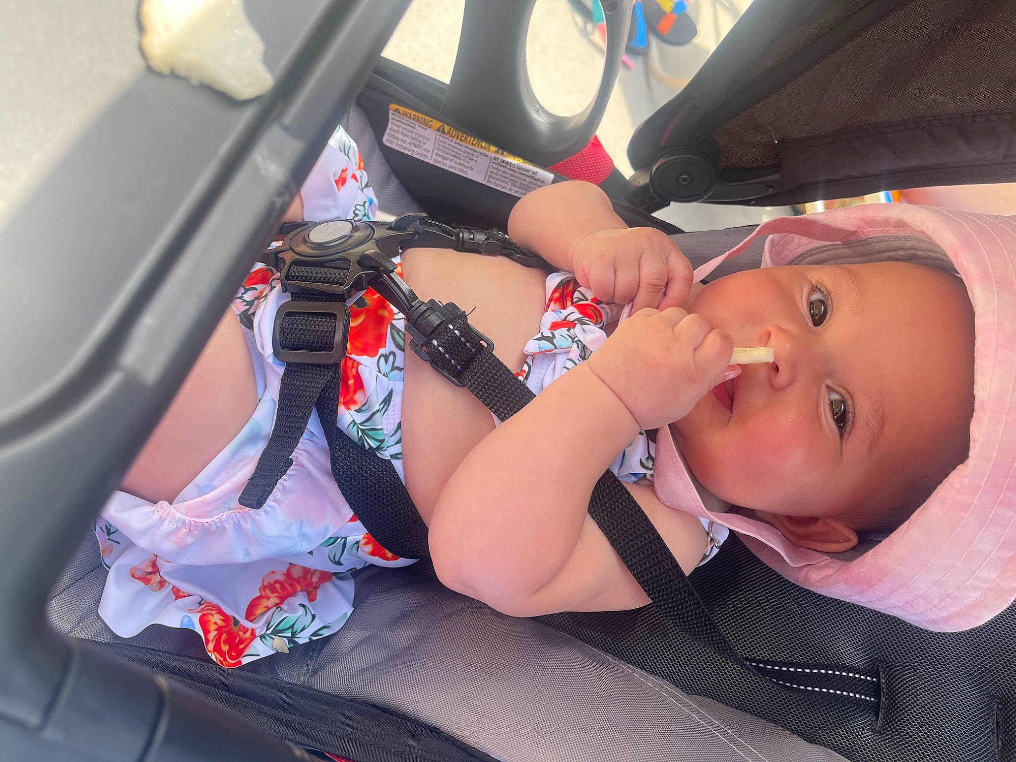 Alani joined the competition — help win amazing prizes! auto_part, automotive_design, baby, baby_carriage, baby_products, car, car_seat, comfort, elbow, eyewear, finger, hat, human_leg, nail, person, steering_wheel, thigh, toddler, vehicle, vehicle_door