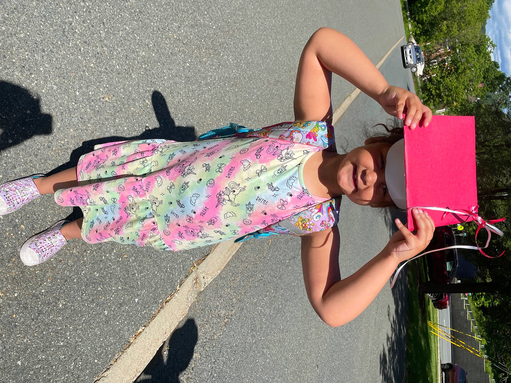 Karma joined the competition — help win amazing prizes! art, asphalt, fun, grass, happy, headwear, human_leg, joint, knee, leg, leisure, magenta, person, pink, plant, recreation, road_surface, sandal, smile, tar