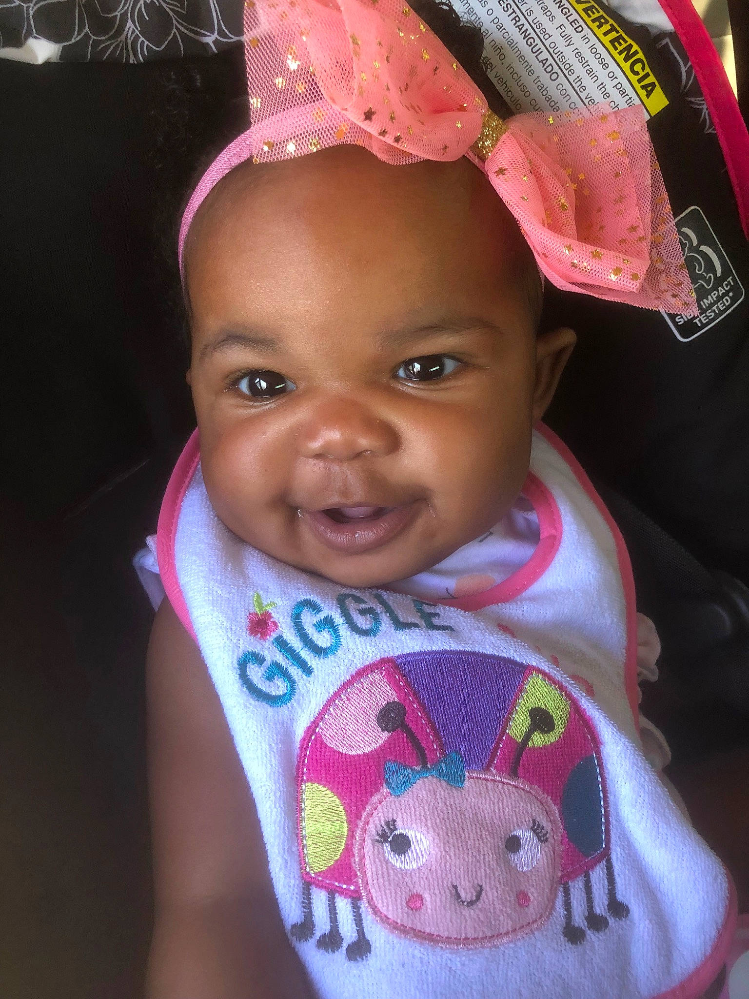 Noah joined the competition — help win amazing prizes! baby, cheek, child, ear, face, fashion_accessory, forehead, hair_accessory, happy, hat, head, headband, headgear, lip, neck, person, pink, skin, smile, toddler