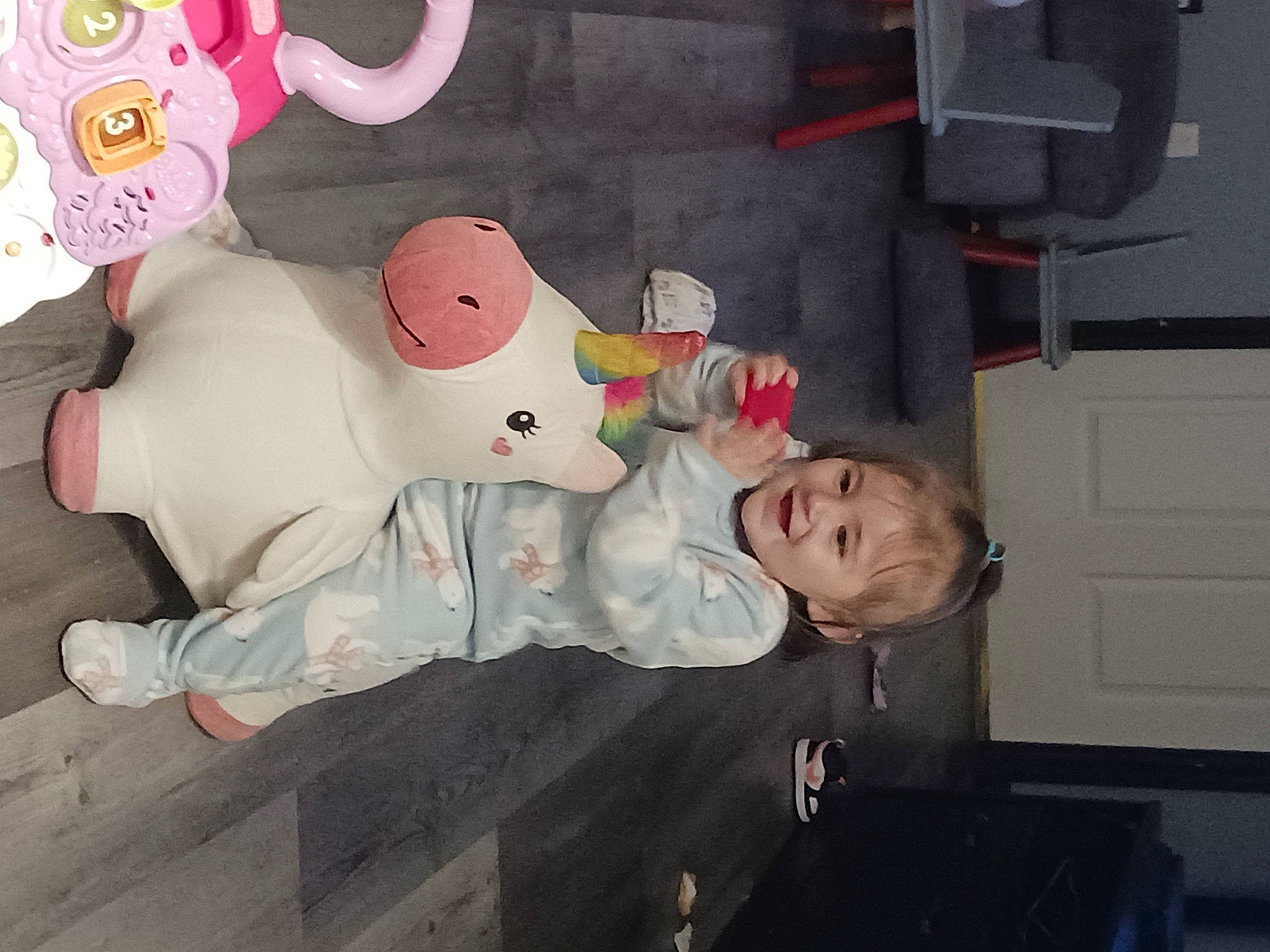 Melody joined the competition — help win amazing prizes! baby_toys, carmine, child, fun, joy, person, plush, room, space, stuffed_toy, teddy_bear, toddler, toy