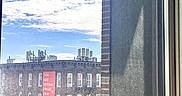 Santiago joined the competition — help win amazing prizes! cat, tabby_cat, window, perch, toy, sunlight, blue_sky, clouds, building, brick_building, urban, balcony, daylight, indoor, feline, pet, curious, relaxed, animal, cozy