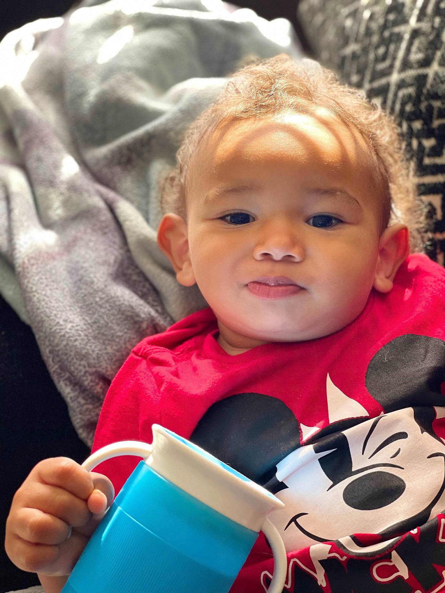 Kalvin joined the competition — help win amazing prizes! baby, baby_products, baby_toddler_clothing, carmine, cheek, child, comfort, facial_expression, fun, happy, human, mouth, nose, organ, people, person, product, skin, sleeve, toddler