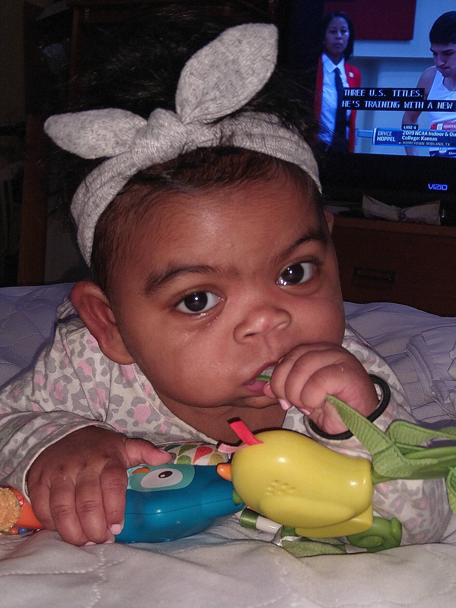Aavani is registered to the contest to win money with this photo: baby, banana, child, person, toddler