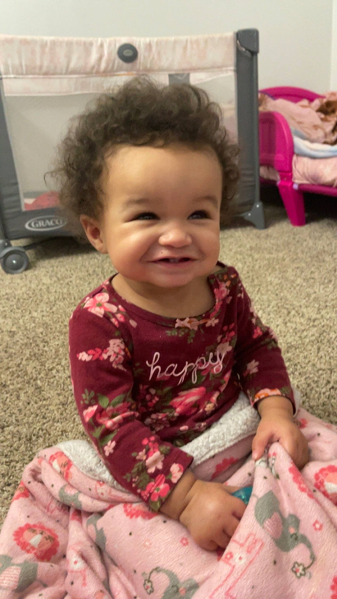 Gigi joined the competition — help win amazing prizes! baby_toddler_clothing, cheek, child, chin, facial_expression, hairstyle, happy, head, iris, joy, leg, mouth, nose, organ, person, pink, product, skin, sleeve, smile