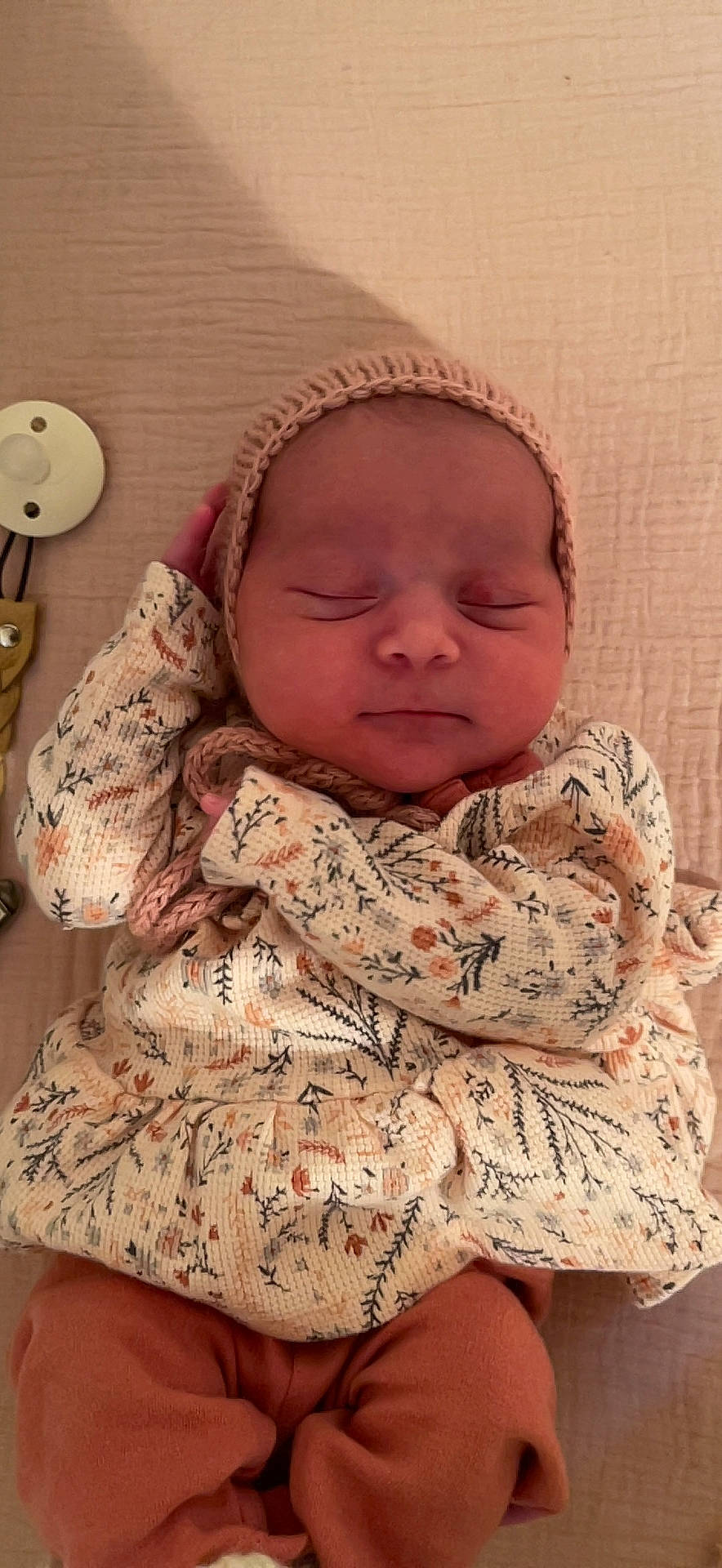 Bellamy joined the competition — help win amazing prizes! baby, baby_toddler_clothing, cheek, child, chin, comfort, facial_expression, human_body, linens, lip, mammal, mouth, neck, nose, people, person, pink, skin, sleeve, textile