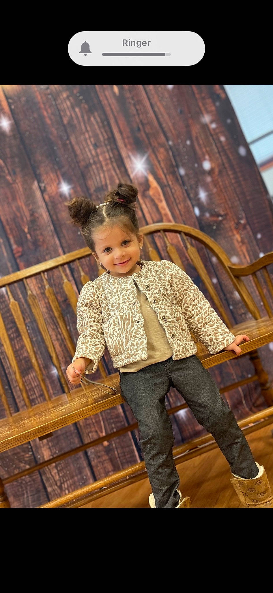 Skye is registered to the contest to win money with this photo: child, child_model, denim, fashion_design, flash_photography, flooring, fun, happy, hardwood, joy, leisure, pattern, person, portrait_photography, recreation, sitting, sleeve, smile, toddler, vacation