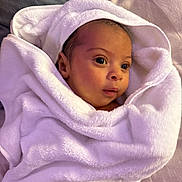Quentin joined the competition — help win amazing prizes! baby, infant, towel, white, blanket, face, head, skin, wrapped, newborn, cute, soft, child, indoors, portrait, laying, expression, young, cozy, person