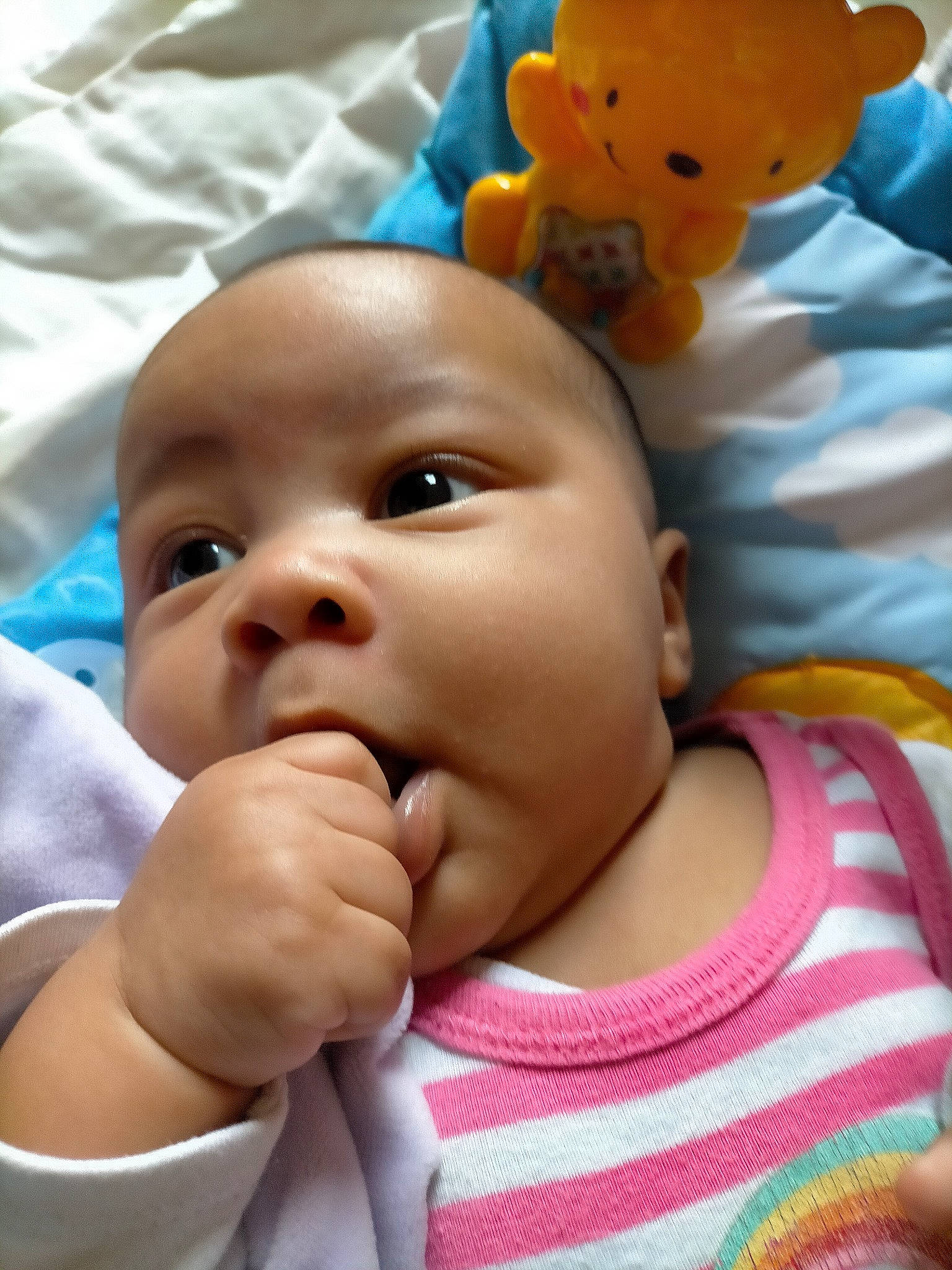 Ayomidé participe au concours pour gagner de l'argent avec cette photo : baby, baby_toddler_clothing, cheek, child, comfort, eye, eyebrow, eyelash, facial_expression, fun, gesture, happy, mammal, mouth, nose, person, product, skin, smile, toddler