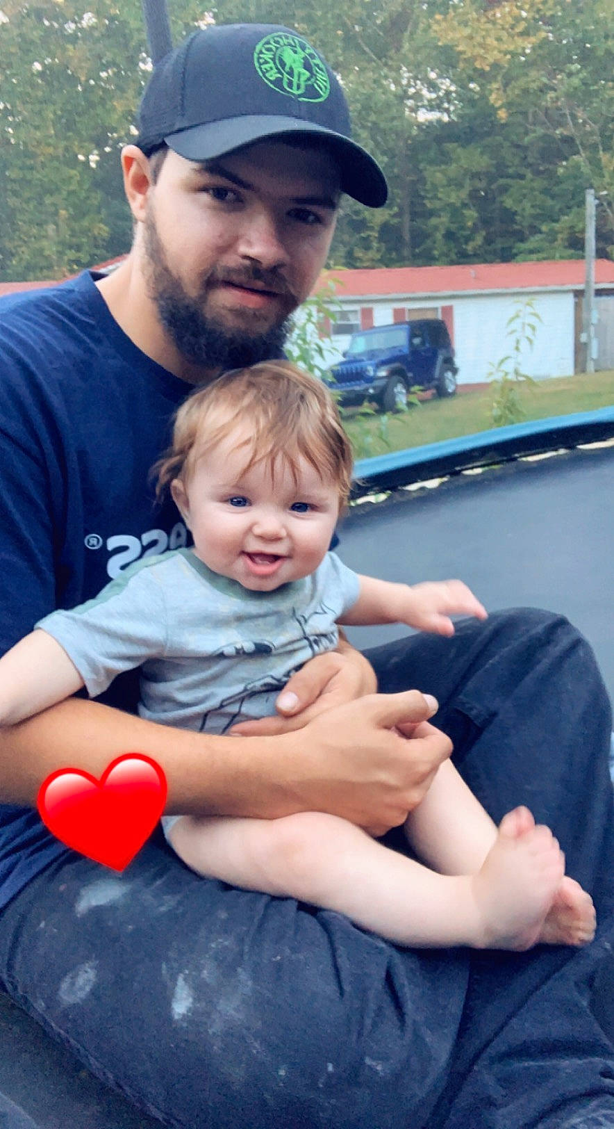 Parker Wayne joined the competition — help win amazing prizes! baseball_cap, beard, blue, cap, facial_expression, fun, grass, hairstyle, happy, hat, headwear, joy, lap, leisure, muscle, person, photograph, recreation, smile, summer