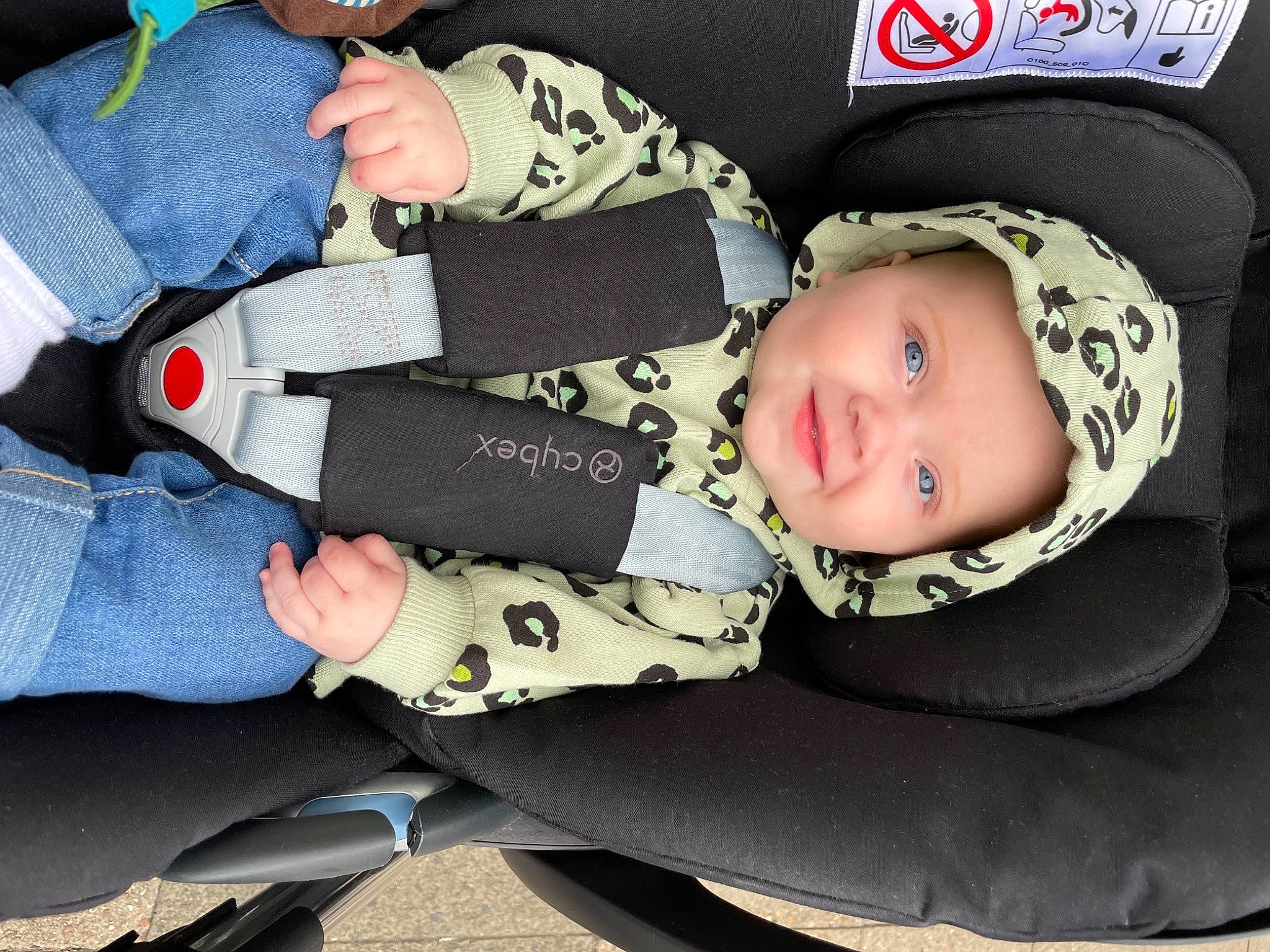 Ellie joined the competition — help win amazing prizes! baby, baby_carriage, baby_products, baby_toddler_clothing, child, clothing, comfort, fashion_accessory, gesture, hand, headwear, joy, lap, nail, person, sitting, sleeve, smile, thigh, tie