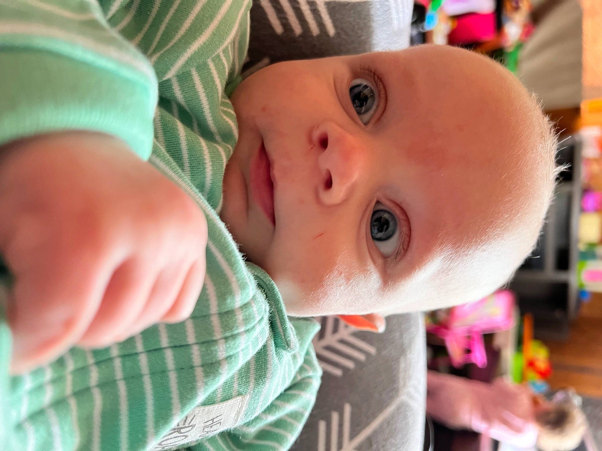 Thomas joined the competition — help win amazing prizes! baby, baby_toddler_clothing, cheek, child, chin, close_up, eyebrow, eyelash, fun, gesture, happy, iris, lip, mouth, nose, pattern, person, skin, sleeve, smile