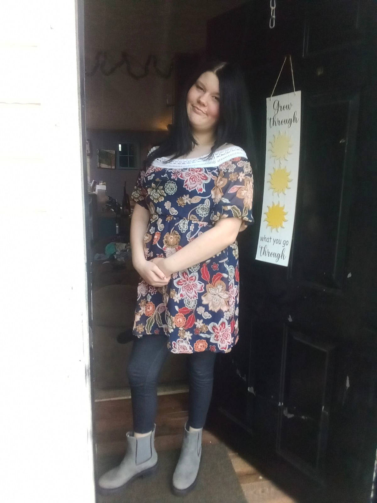 Kaylee joined the competition — help win amazing prizes! blouse, clothing, door, dress, face, female, footwear, girl, head, jeans, lady, longsleeve, pants, person, photography, portrait, shoe, sleeve, standing, teen