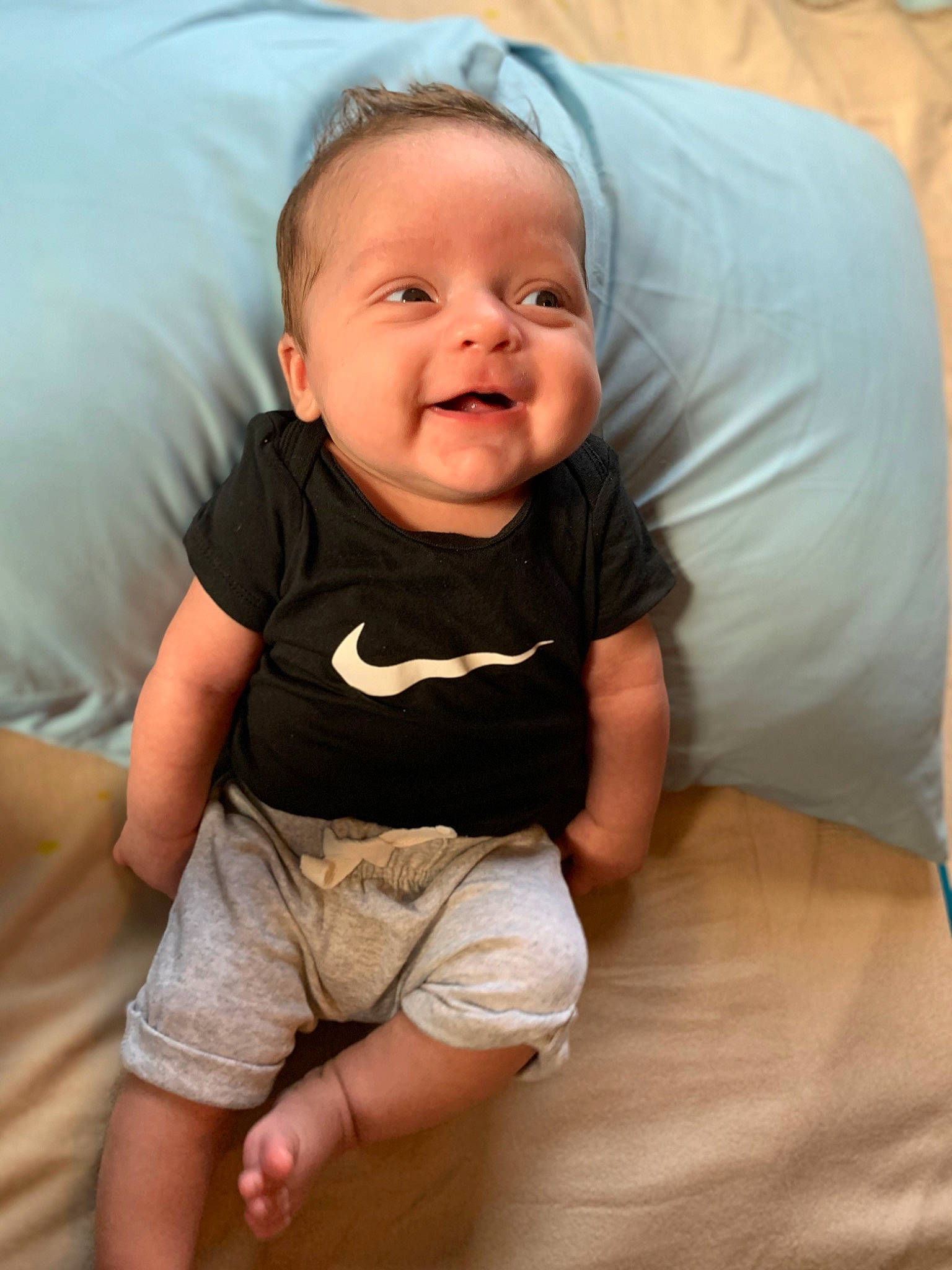 Kyrin joined the competition — help win amazing prizes! abdomen, baby, baby_toddler_clothing, cheek, child, comfort, eye, finger, flooring, fun, happy, knee, person, shorts, skin, sleeve, smile, stomach, t_shirt, toddler
