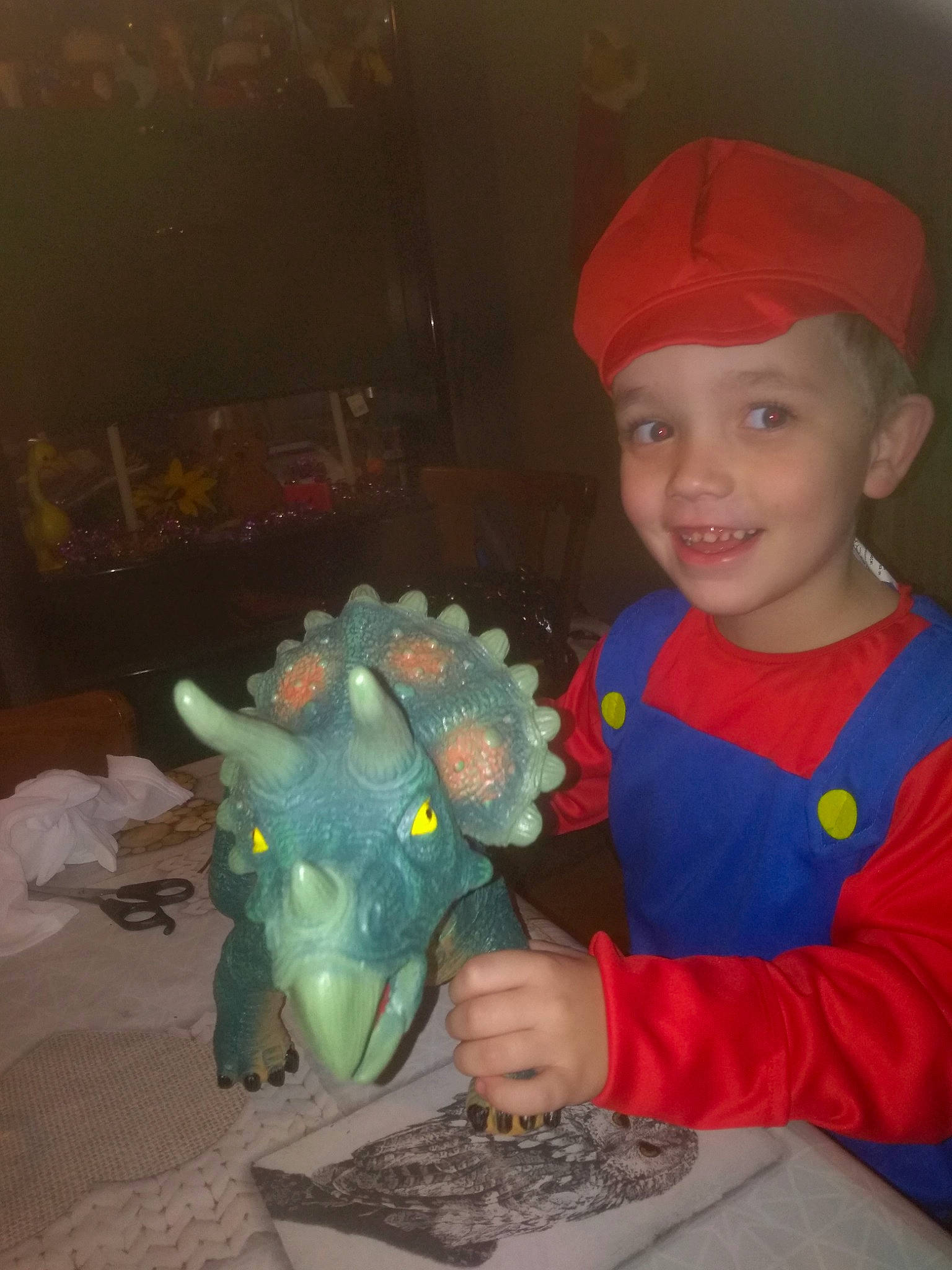 Tommy participe au concours pour gagner de l'argent avec cette photo : baby_toys, baseball_cap, cap, child, costume_hat, electric_blue, event, fun, happy, head, headwear, holiday, joy, organ, party_supply, person, plastic, play, room, smile