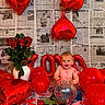 Noah joined the competition — help win amazing prizes! baby, child, infant, smiling, sitting, portrait, balloons, heart_balloons, red, roses, flowers, rose_petals, valentines_day, romantic, newspaper, indoor, celebration, baby_boy, happy, photography