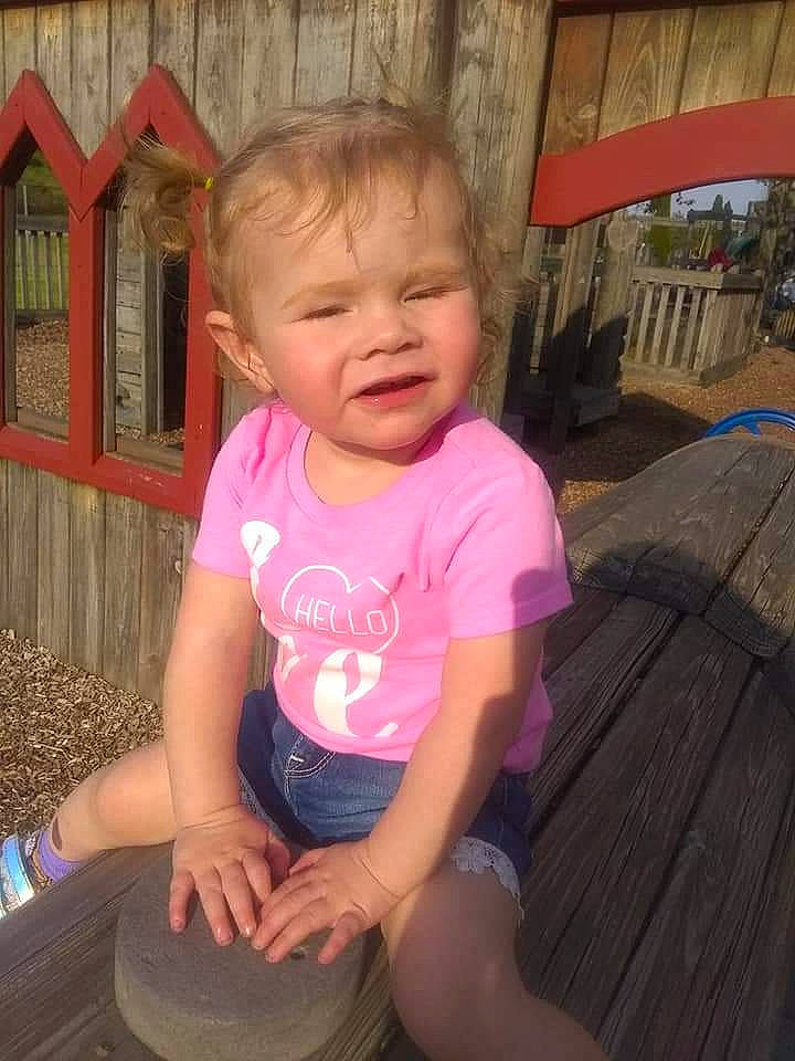 Emma Marie Kilbourne is registered to the contest to win money with this photo: baby, child, person, pink, play, sitting, smile, toddler