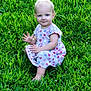 Jade joined the competition — help win amazing prizes! baby, barefoot, child, cute, dress, grass, greenery, happy, heart_pattern, nature, outdoor, person, playful, portrait, sitting, smiling, summer, toddler, waving, young_child
