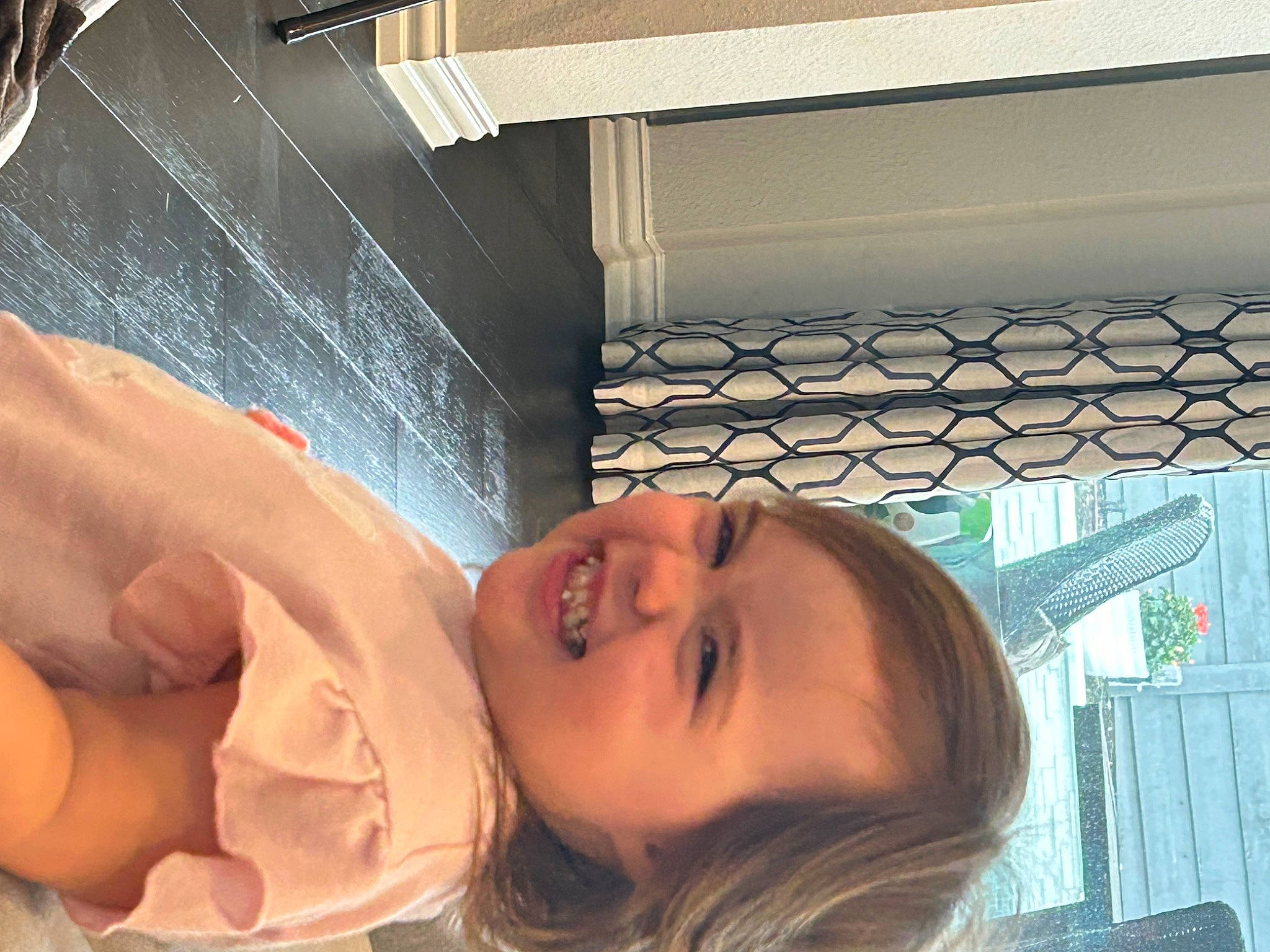 Kaiah is registered to the contest to win money with this photo: ceiling, chest, child, chin, comfort, elbow, eye, eyebrow, eyelash, fun, happy, joy, leisure, metal, mouth, net, nose, person, room, smile