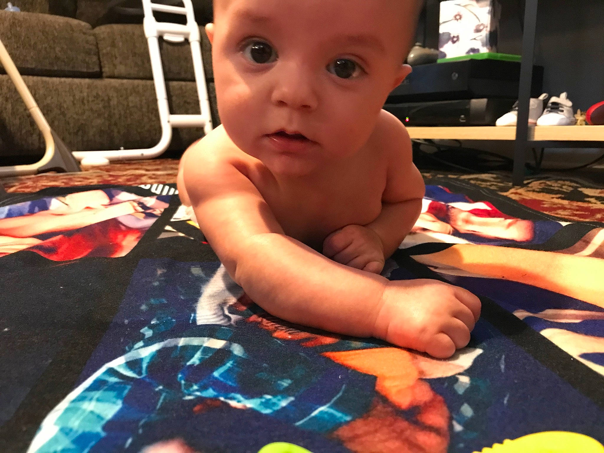 Harlem is registered to the contest to win money with this photo: baby, cheek, child, cool, electronic_device, eye, face, finger, fun, head, mouth, muscle, nose, person, play, selfie, sitting, skin, summer, toddler