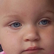 Millie joined the competition — help win amazing prizes! child, toddler, face, blue_eyes, skin, expression, close_up, pink_shirt, person, portrait, innocence, baby, young, human, head, eyebrow, nose, lip, cheek, eyelid